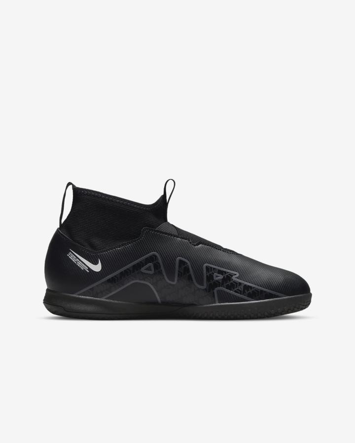 Nike Jr. Mercurial Zoom Superfly 9 Academy KM IC Kids Indoor/Court Za Djevojčice Nogometne Tenisice Crne Bijele Tamno Sive | HR-98236IUFA