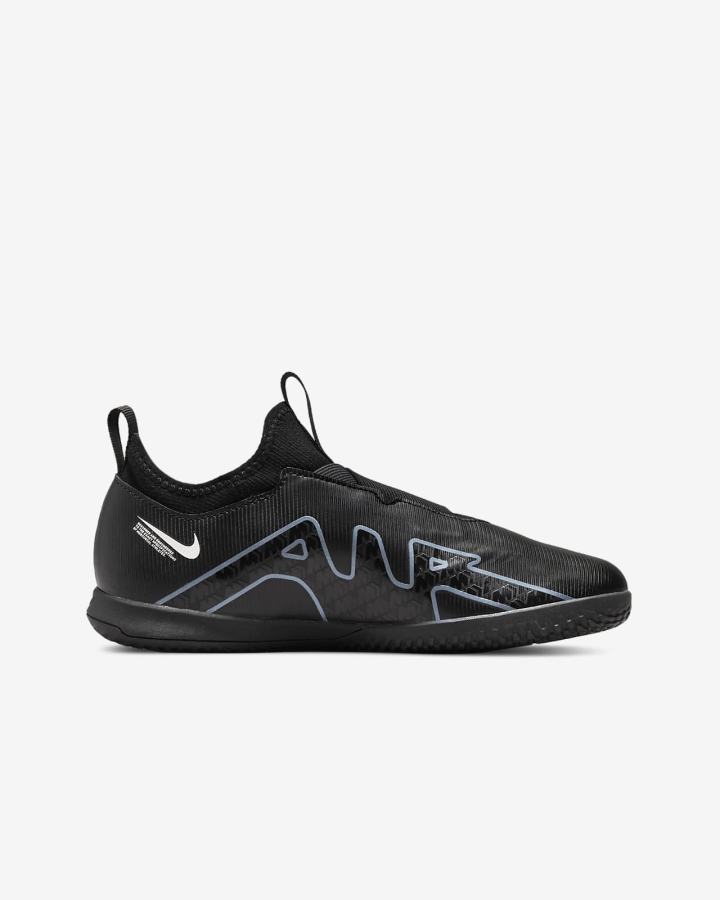 Nike Jr. Zoom Mercurial Vapor 15 Academy IC Kids Indoor/Court Za Djevojčice Nogometne Tenisice Crne Bijele Tamno Sive | HR-05271CDZP