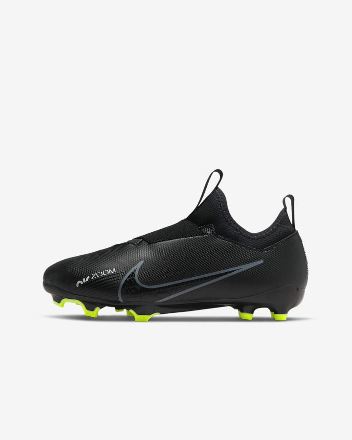 Nike Jr. Zoom Mercurial Vapor 15 Academy MG Kids Multi-Ground Za Djevojčice Nogometne Kocke Crne Bijele Tamno Sive | HR-57290AVBR