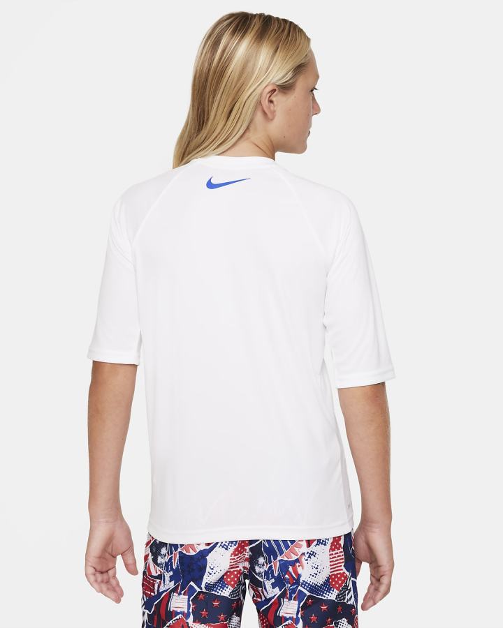 Nike Kids Short Sleeve Hydroguard Za Dječake Majice Bijele | HR-51078MXAB