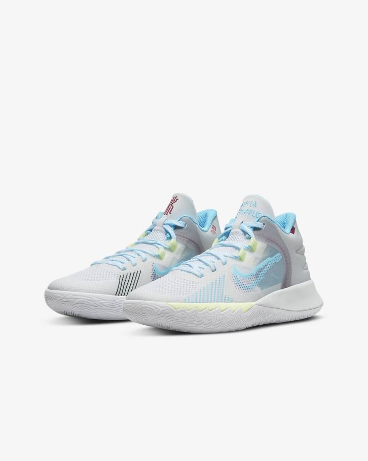 Nike Kyrie Flytrap 5 Kids Za Djevojčice Košarkaške Cipele Bijele Sive Plave | HR-82963IMTN