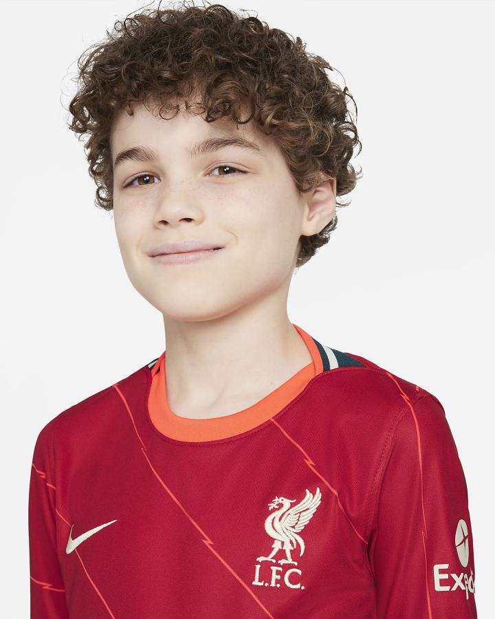 Nike Liverpool FC 2021/22 Stadium Home Kids Soccer Za Dječake Dres Crvene Svijetlo Crvene Kaki Boja | HR-89627ASFV