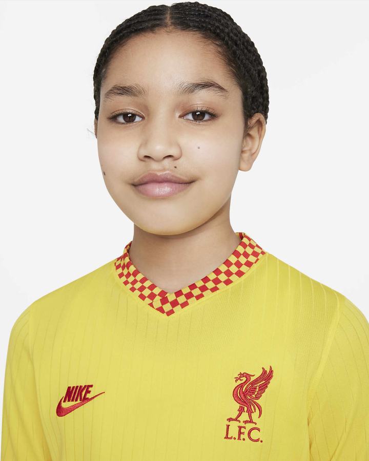 Nike Liverpool FC 2021/22 Stadium Third Kids Dri-FIT Soccer Za Dječake Dres Žute Crvene | HR-73296CTIF