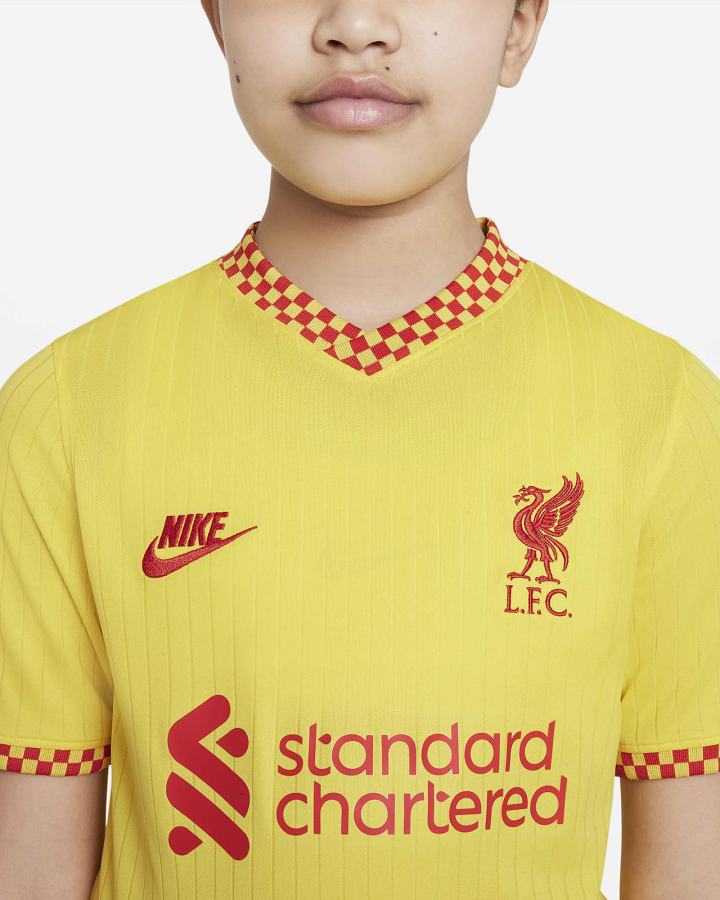 Nike Liverpool FC 2021/22 Stadium Third Kids Dri-FIT Soccer Za Dječake Dres Žute Crvene | HR-73296CTIF