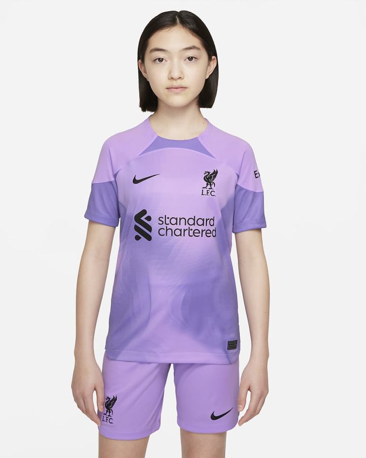 Nike Liverpool FC 2022/23 Stadium Goalkeeper Kids Dri-FIT Soccer Za Djevojčice Dres Ljubičaste Crne | HR-23517MGOR