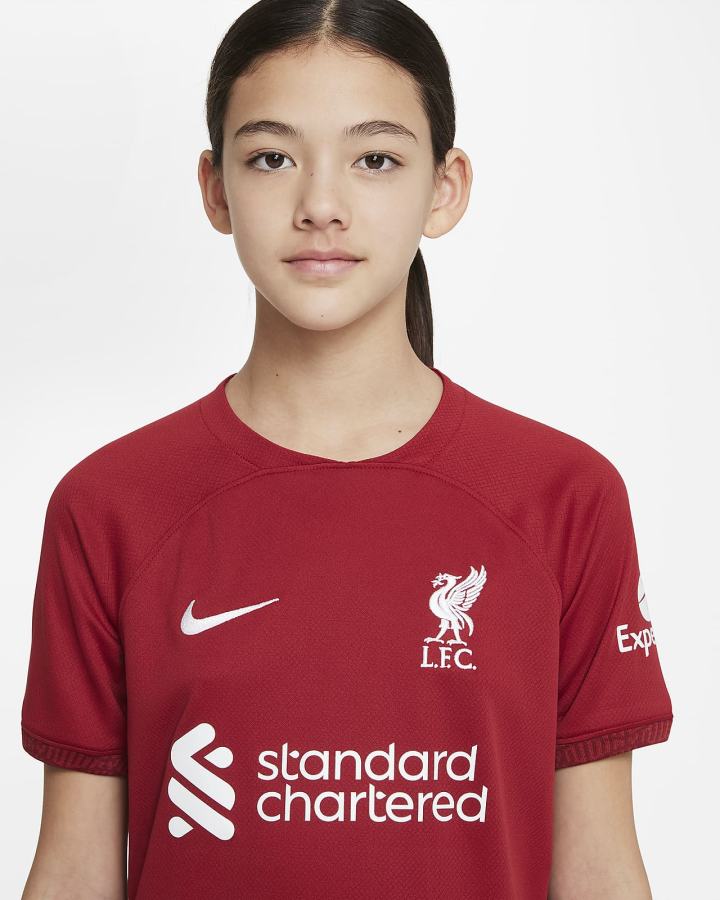 Nike Liverpool FC 2022/23 Stadium Home Kids Dri-FIT Soccer Za Dječake Dres Crvene Bijele | HR-82054HNQX