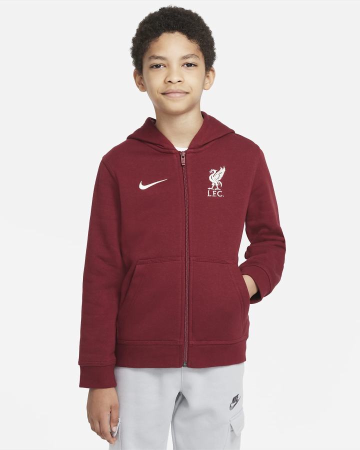 Nike Liverpool FC Kids Full-Zip Fleece Za Dječake Majica S Kapuljačom Crvene Kaki Boja | HR-16398DKRE