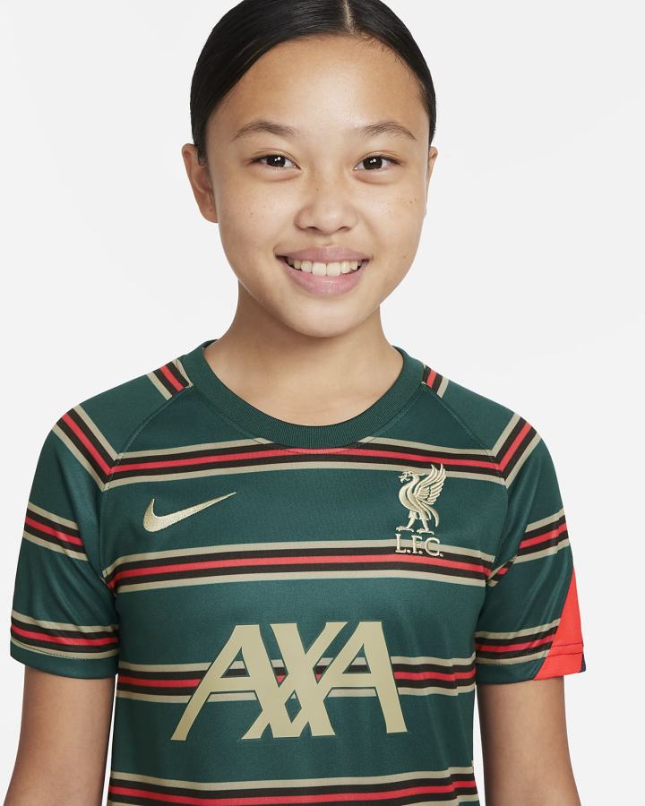 Nike Liverpool FC Kids Pre-Match Short-Sleeve Soccer Top Za Djevojčice Majice Tamno Tirkizne Svijetlo Crvene Sive | HR-08451DUPA