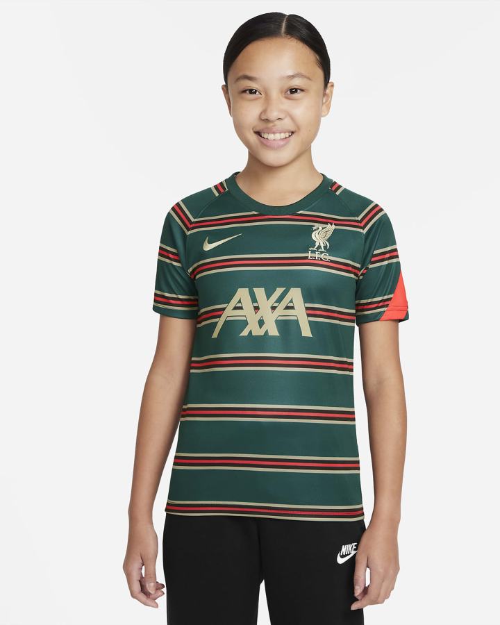 Nike Liverpool FC Kids Pre-Match Short-Sleeve Soccer Top Za Djevojčice Majice Tamno Tirkizne Svijetlo Crvene Sive | HR-08451DUPA