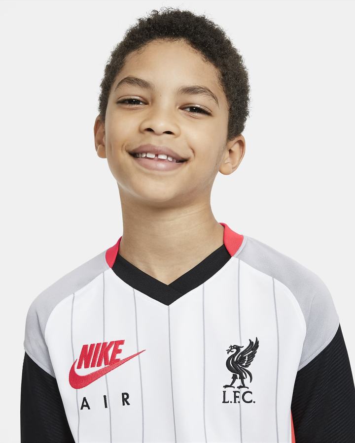 Nike Liverpool FC Stadium Air Max Kids Soccer Za Djevojčice Dres Bijele Crvene Sive Crne | HR-13874NLXQ