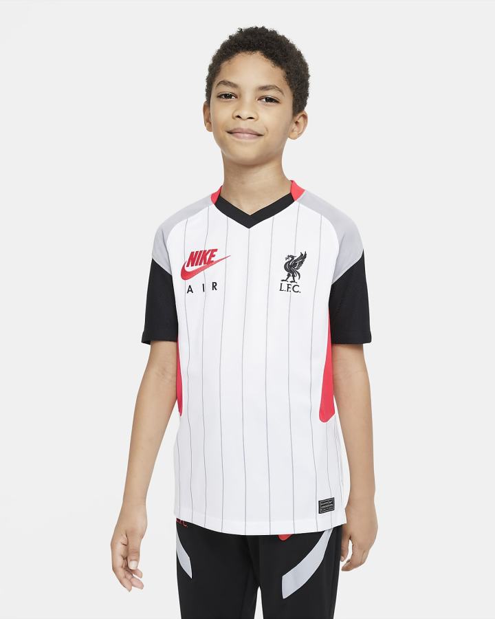 Nike Liverpool FC Stadium Air Max Kids Soccer Za Djevojčice Dres Bijele Crvene Sive Crne | HR-13874NLXQ