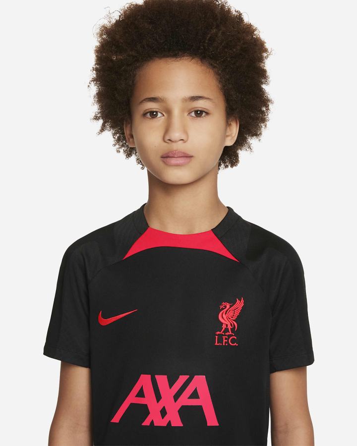 Nike Liverpool FC Strike Kids Dri-FIT Short-Sleeve Soccer Top Za Dječake Majice Crne Crvene | HR-04126UXFN