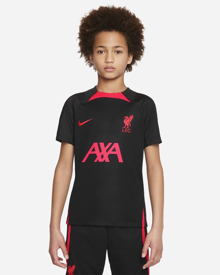 Nike Liverpool FC Strike Kids Dri-FIT Short-Sleeve Soccer Top Za Dječake Majice Crne Crvene | HR-04126UXFN