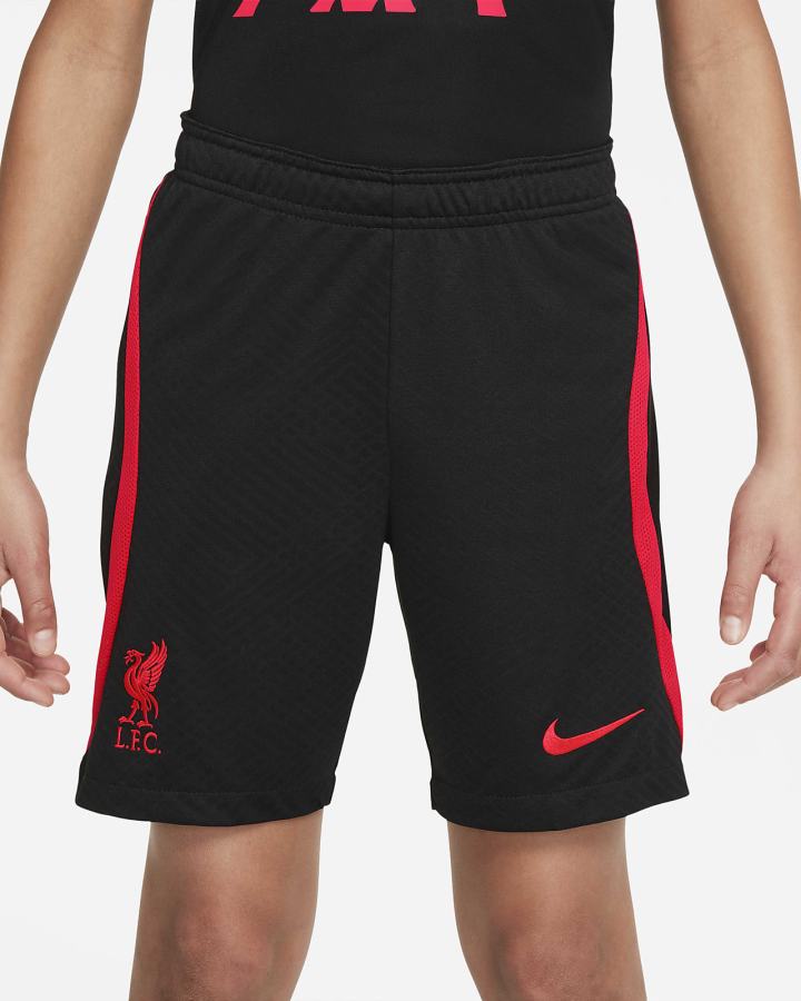 Nike Liverpool FC Strike Kids Dri-FIT Soccer Za Djevojčice Kratke Hlače Crne Crvene | HR-24931PUWQ