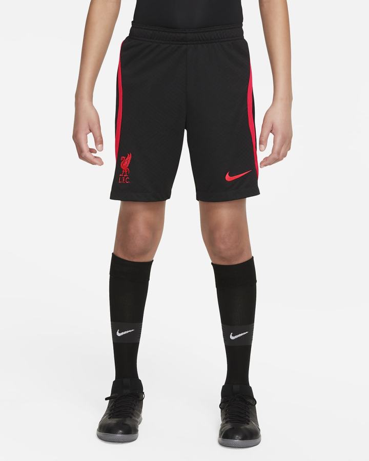 Nike Liverpool FC Strike Kids Dri-FIT Soccer Za Djevojčice Kratke Hlače Crne Crvene | HR-24931PUWQ