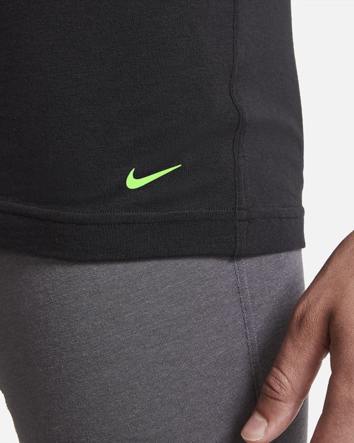 Nike Luxe Cotton Modal Slim Fit Crew-Neck Undershirt (2-Pack) Muške Majice Crne | HR-31674AOMZ