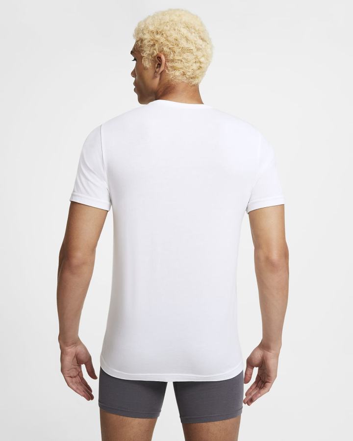 Nike Luxe Cotton Modal Slim Fit Crew-Neck Undershirt (2-Pack) Muške Majice Bijele | HR-34017NAFU