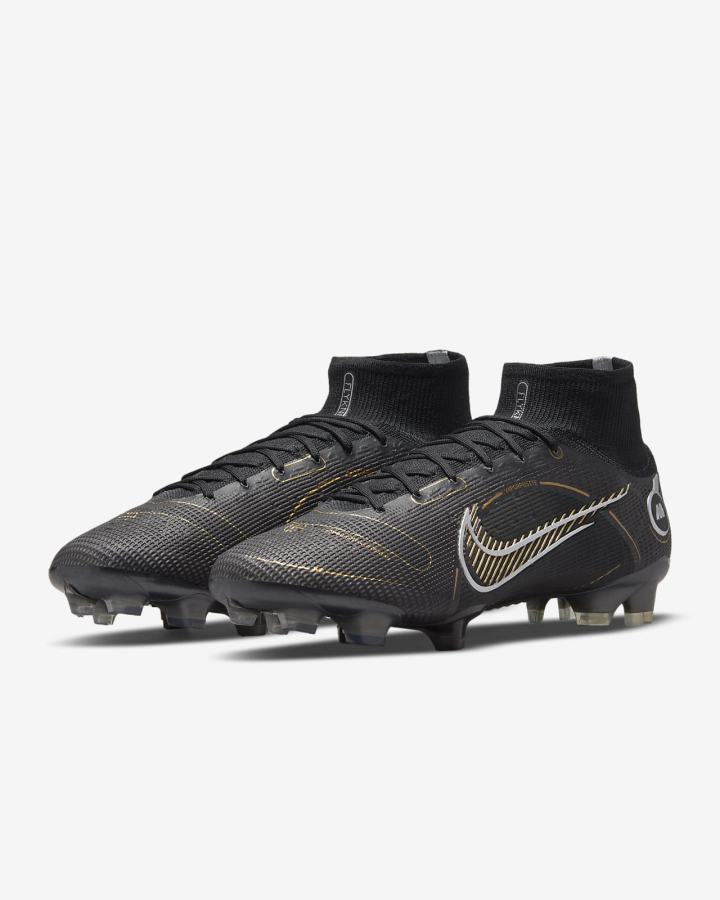 Nike Mercurial Superfly 8 Elite FG Firm-Ground Ženske Nogometne Kocke Crne Metalne Srebrne Sive Metalne Zlatne | HR-29531YJPH