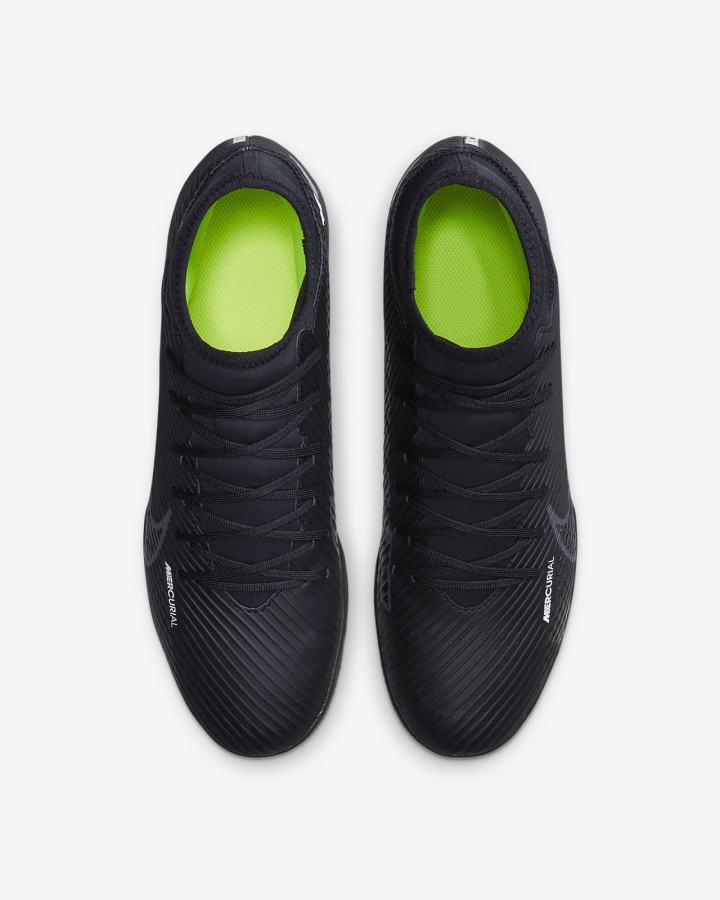 Nike Mercurial Superfly 9 Club IC Indoor/Court Muške Nogometne Tenisice Crne Bijele Tamno Sive | HR-36845AYBL