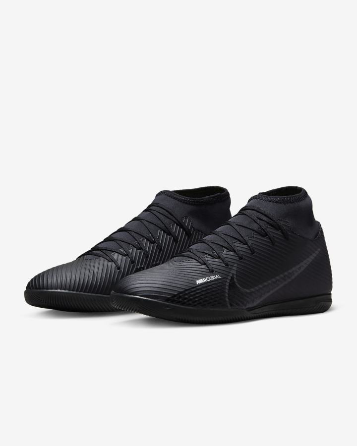 Nike Mercurial Superfly 9 Club IC Indoor/Court Muške Nogometne Tenisice Crne Bijele Tamno Sive | HR-36845AYBL