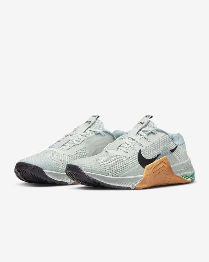 Nike Metcon 7 Ženske Cipele Za Trening Svijetlo Srebrne Maslinasto Zelene Crne | HR-68453LGQO