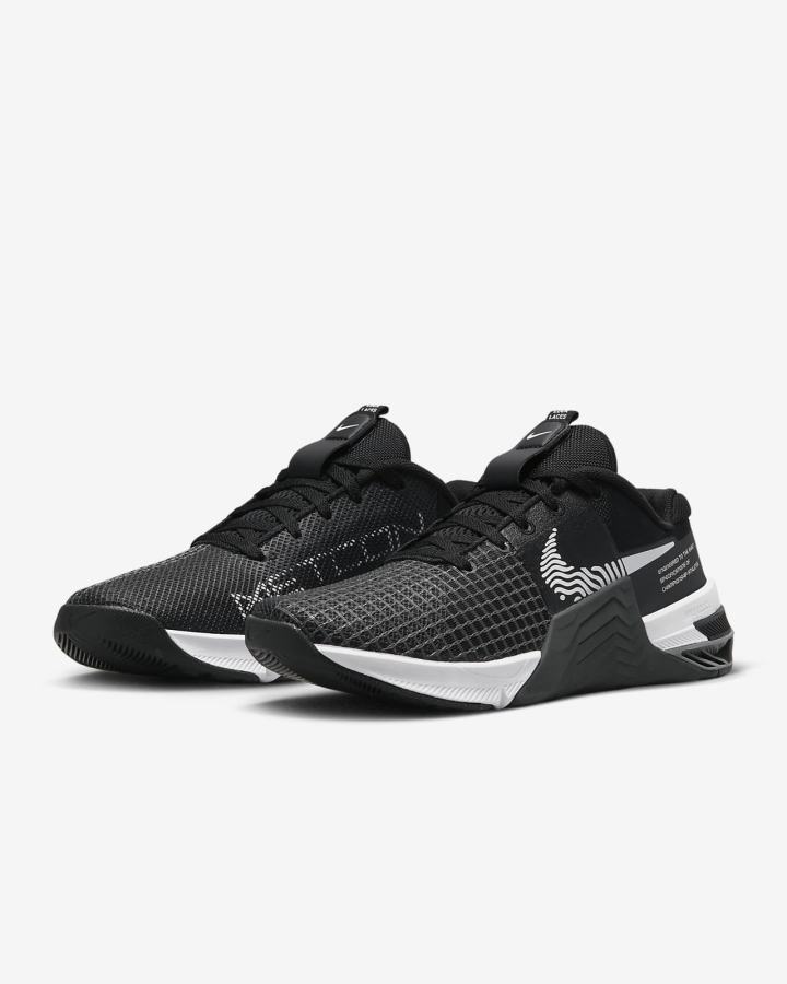 Nike Metcon 8 Ženske Cipele Za Trening Crne Tamno Sive Bijele | HR-07514FJLG