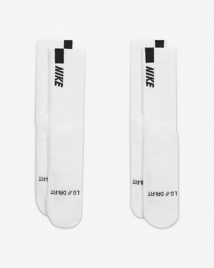 Nike Multiplier Crew Sock (2 Pairs) Muške Čarape Bijele Crne | HR-57416JYMN