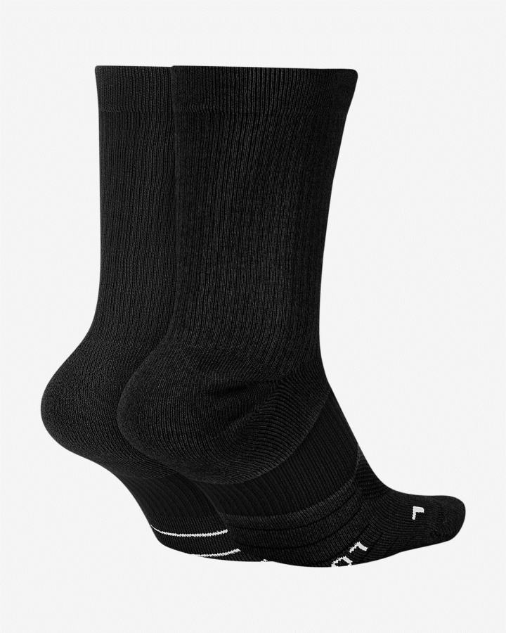 Nike Multiplier Crew Sock (2 Pairs) Muške Čarape Crne Bijele | HR-80129NDBI