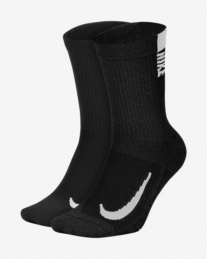 Nike Multiplier Crew Sock (2 Pairs) Muške Čarape Crne Bijele | HR-80129NDBI