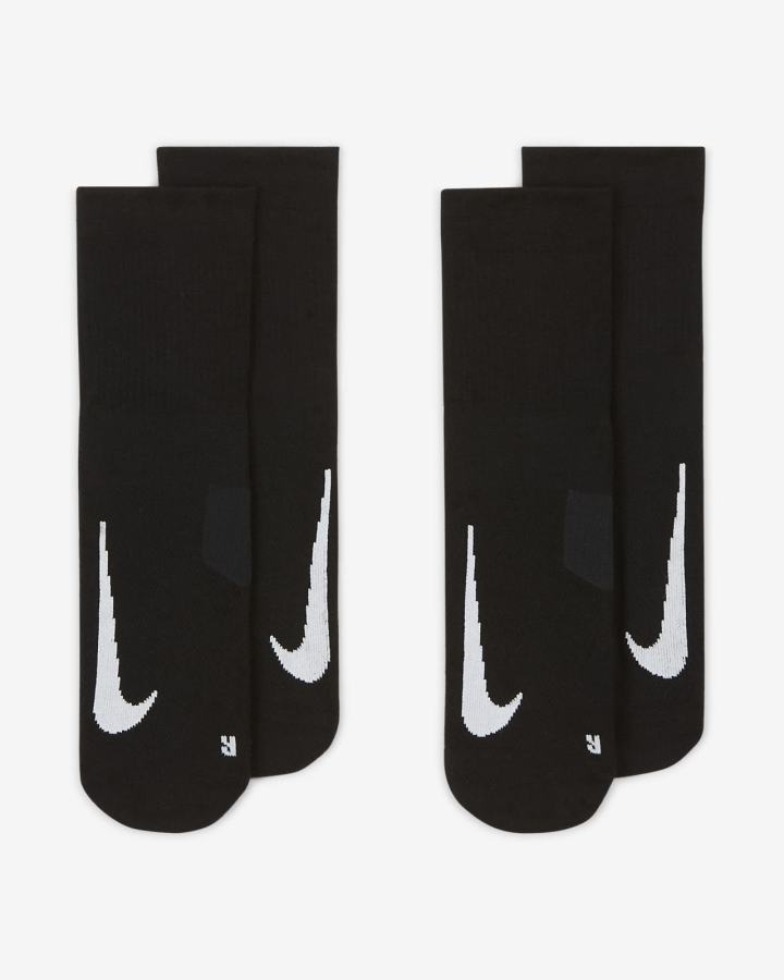 Nike Multiplier Running Ankle (2 Pair) Muške Čarape Crne Bijele | HR-31820WPFS