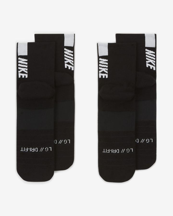 Nike Multiplier Running Ankle (2 Pair) Muške Čarape Crne Bijele | HR-31820WPFS