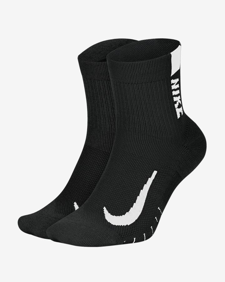 Nike Multiplier Running Ankle (2 Pair) Muške Čarape Crne Bijele | HR-31820WPFS