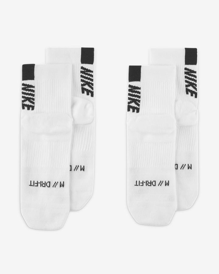 Nike Multiplier Running Ankle (2 Pair) Muške Čarape Bijele Crne | HR-78504ZEDL