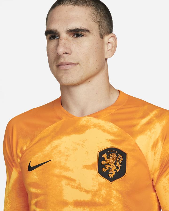 Nike Netherlands 2022/23 Stadium Home Dri-FIT Long-Sleeve Soccer Muške Dres Narančaste Crne | HR-26459DJSM