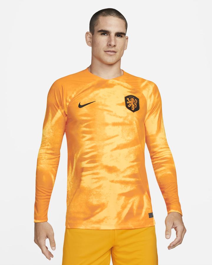 Nike Netherlands 2022/23 Stadium Home Dri-FIT Long-Sleeve Soccer Muške Dres Narančaste Crne | HR-26459DJSM