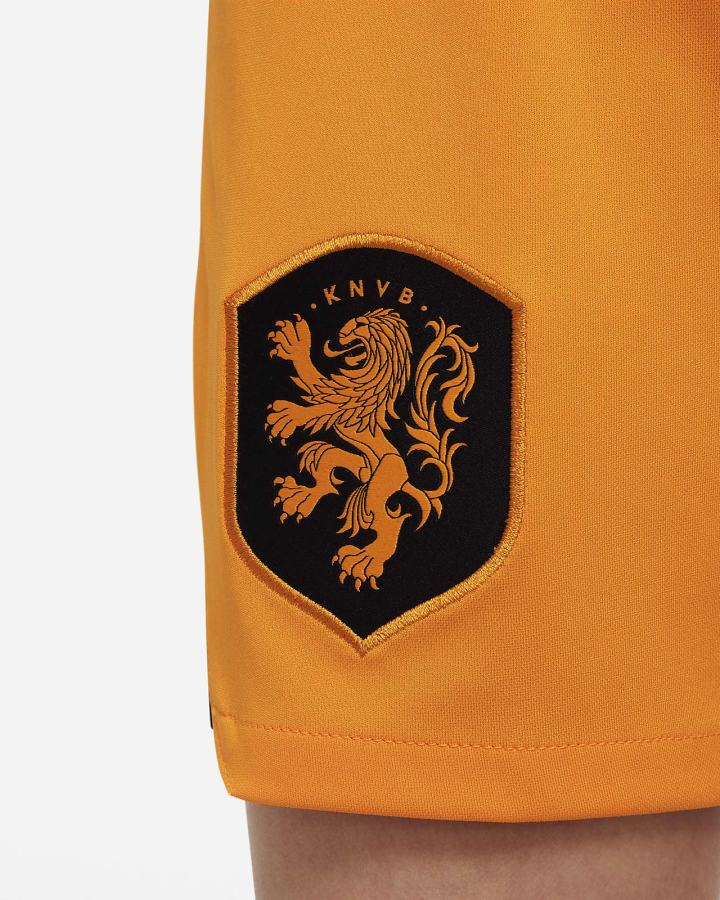 Nike Netherlands 2022/23 Stadium Home Kids Dri-FIT Soccer Za Dječake Kratke Hlače Narančaste Crne | HR-52361OJRN