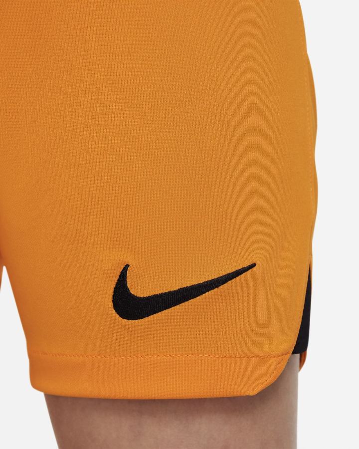 Nike Netherlands 2022/23 Stadium Home Kids Dri-FIT Soccer Za Dječake Kratke Hlače Narančaste Crne | HR-52361OJRN