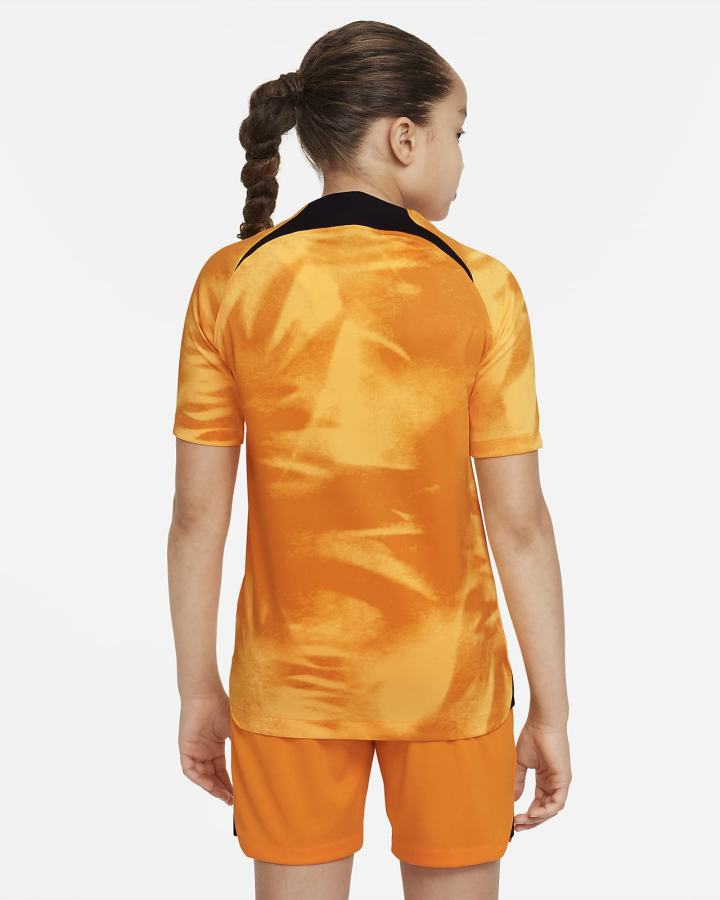 Nike Netherlands 2022/23 Stadium Home Kids Dri-FIT Soccer Za Dječake Dres Narančaste Crne | HR-57620QERJ