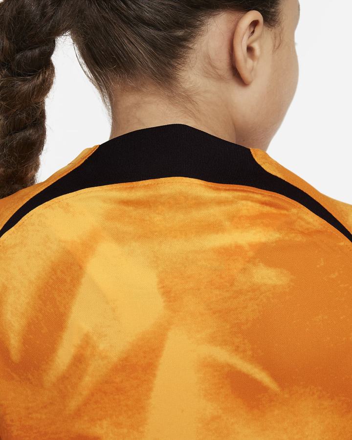 Nike Netherlands 2022/23 Stadium Home Kids Dri-FIT Soccer Za Dječake Dres Narančaste Crne | HR-57620QERJ