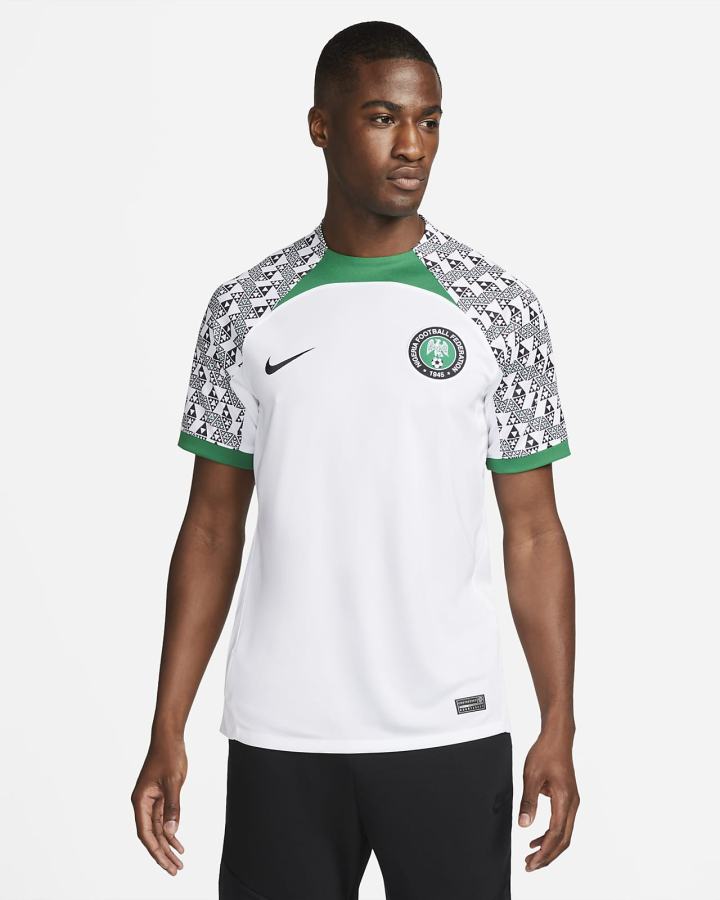 Nike Nigeria 2022/23 Stadium Away Dri-FIT Soccer Muške Dres Bijele Tamno Zelene Crne | HR-01286VFQL