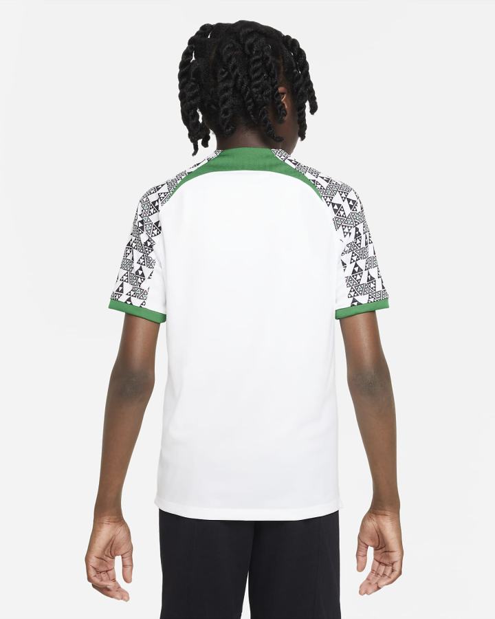 Nike Nigeria 2022/23 Stadium Away Kids Dri-FIT Soccer Za Djevojčice Dres Bijele Tamno Zelene Crne | HR-10746BVSI