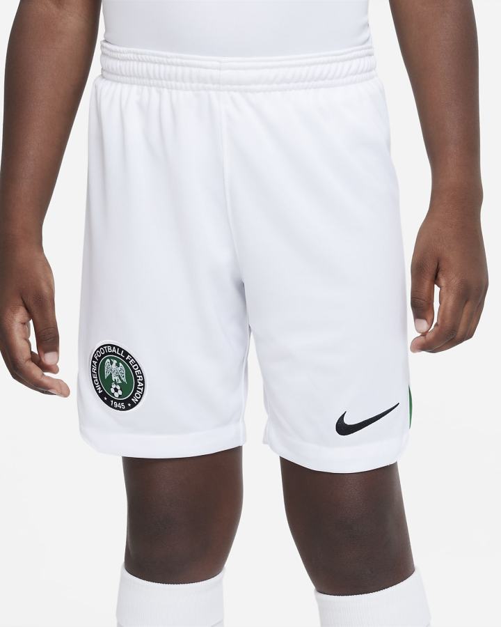 Nike Nigeria 2022/23 Stadium Home/Away Kids Dri-FIT Soccer Za Djevojčice Kratke Hlače Bijele Tamno Zelene Crne | HR-43759MHXI