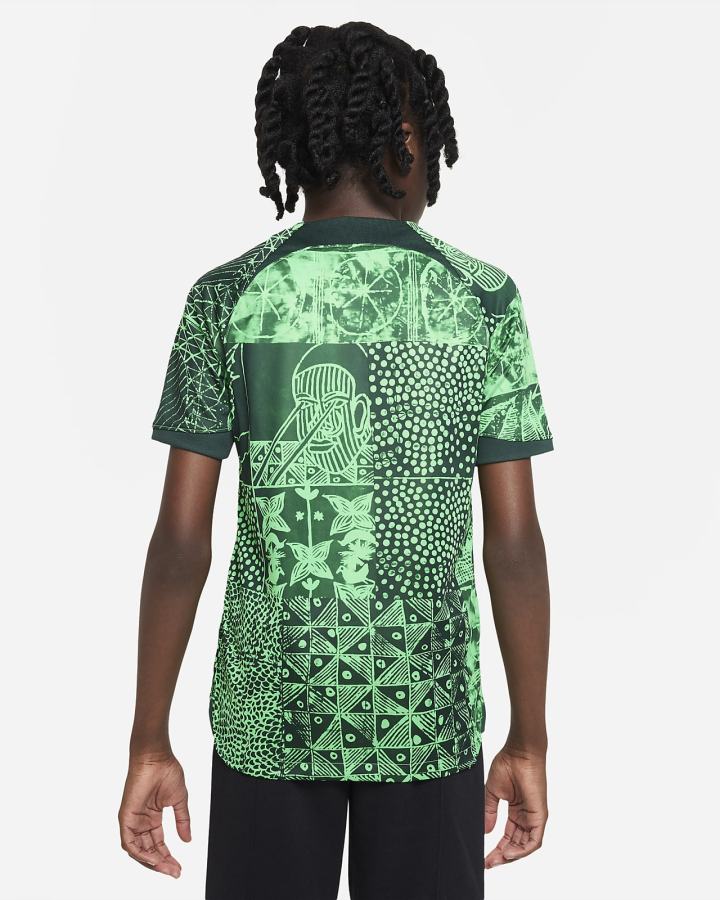 Nike Nigeria 2022/23 Stadium Home Kids Dri-FIT Soccer Za Dječake Dres Zelene Tamno Zelene Crne Bijele | HR-26709IZMH