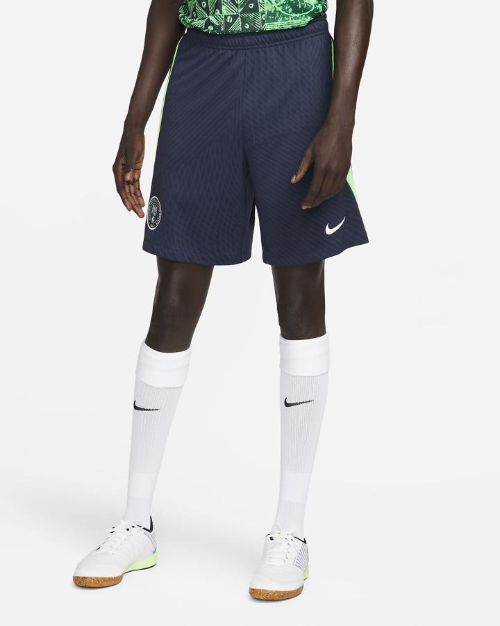 Nike Nigeria Strike Dri-FIT Knit Soccer Muške Kratke Hlače Obsidijanske Zelene Bijele | HR-82743SOMY