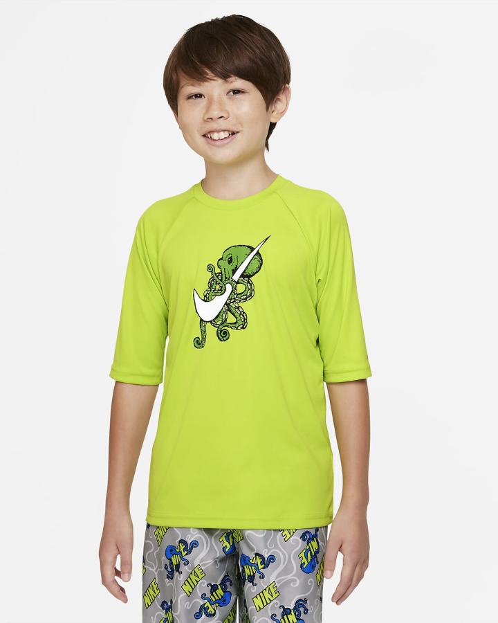 Nike Octologo Kids Short-Sleeve Hydroguard Za Dječake Majice Zelene | HR-01583TXVG