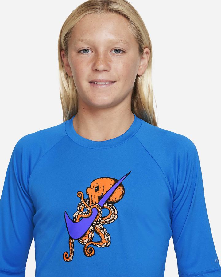 Nike Octologo Kids Short-Sleeve Hydroguard Za Dječake Majice Plave | HR-56294EHJZ