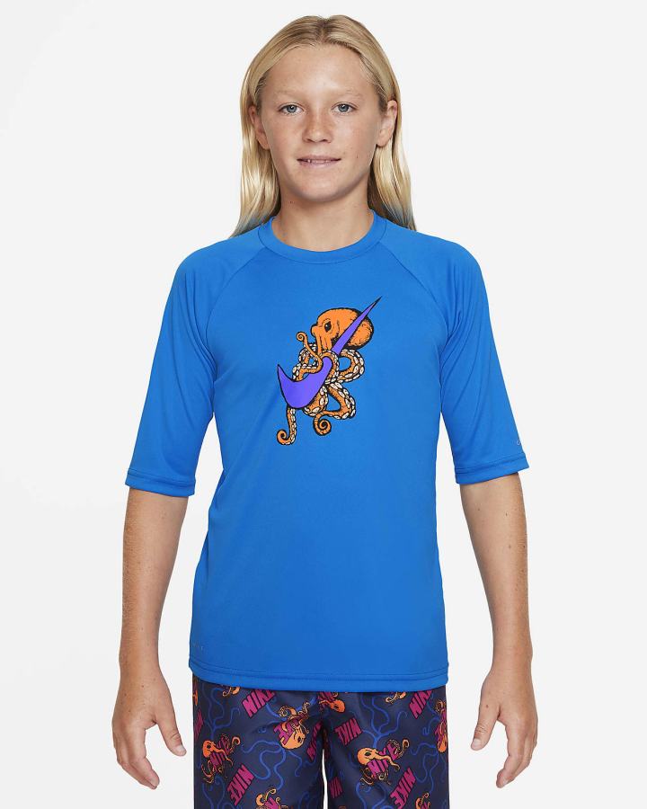 Nike Octologo Kids Short-Sleeve Hydroguard Za Dječake Majice Plave | HR-56294EHJZ