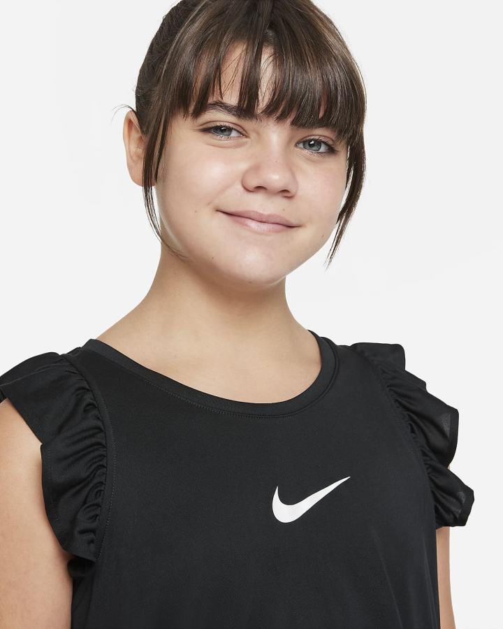 Nike One Kids Training (Extended Size) Za Djevojčice Majica Bez Rukava Crne Bijele | HR-62837NFES