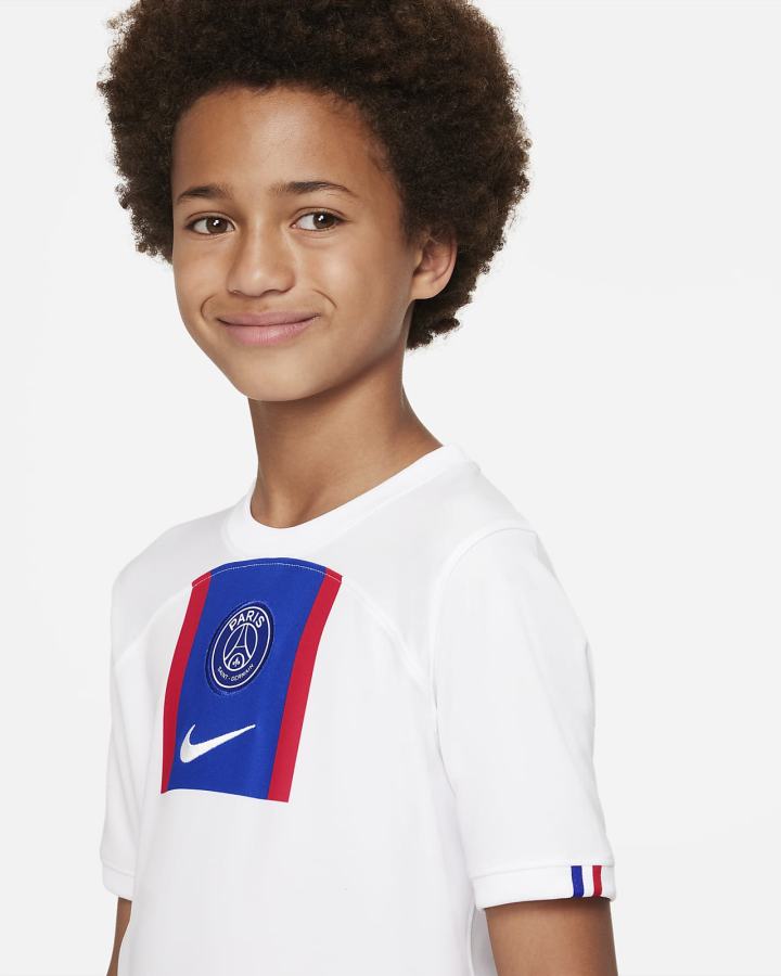 Nike Paris Saint-Germain 2022/23 Stadium Third Kids Dri-FIT Soccer Za Dječake Dres Bijele Kraljevska Plava Bijele | HR-42597WZKD