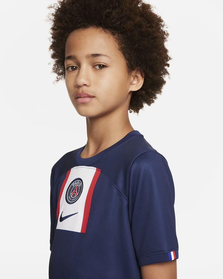 Nike Paris Saint-Germain 2022/23 Stadium Home Kids Dri-FIT Soccer Za Dječake Dres Tamnoplave Bijele Tamnoplave | HR-50648BSXU